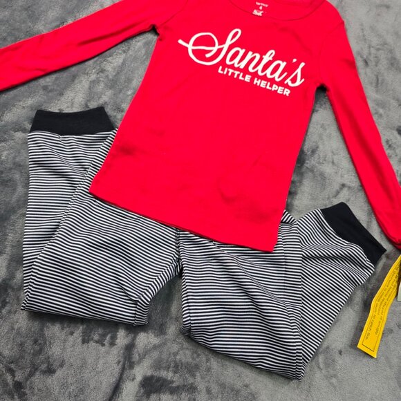 Carter’s Santa’s Little Helper Pajama Set Kids 4T NWT Christmas PJs - Picture 4 of 7